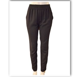 NWT Rebecca Taylor Moss Crepe Black Jogger Pants Size 8